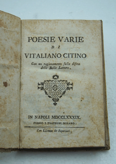 POESIE VARIE CON UN RAGIONAMENTO SULLA DIFESA DELLE BELLE LETTERE