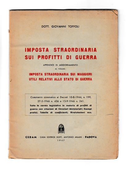 IMPOSTA STRAORDINARIA SUI PROFITTI DI GUERRA