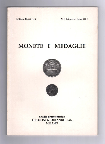 MONETE E MEDAGLIE LISTINO A PREZZI FISSI. PRIMAVERA ESTATE 2002