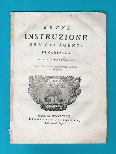 BREVE INSTRUZIONE PER GLI AGENTI DI CAMPAGNA UTILE E NECESSARIA …