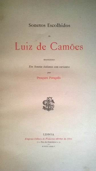 Sonetos escolhidos de Luiz de Camoes traduzidos em Sonetos italianos …