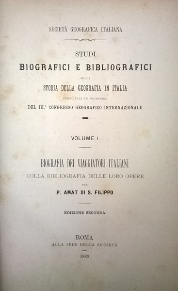 Studi biografici e bibliografici sulla storia della geografia in Italia …