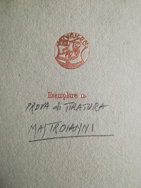 Satyricon / Petronius Arbiter. (Prova di tiratura, autografa).