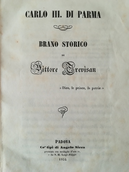 Carlo III. di Parma. Brano storico.