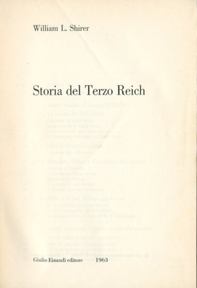 Storia del Terzo Reich.