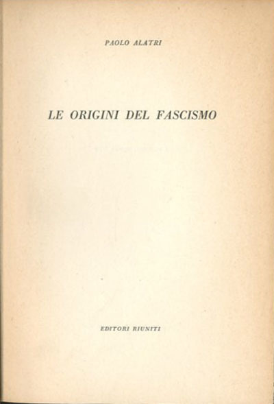 Le origini del fascismo.