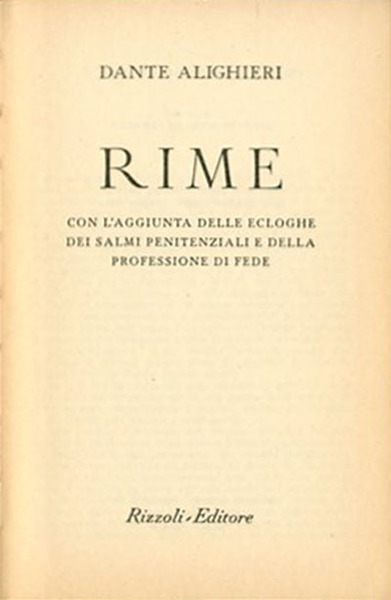Rime. Con l'aggiunta delle Ecloghe; dei Salmi penitenziali e della …