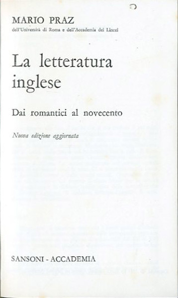 La letteratura inglese.