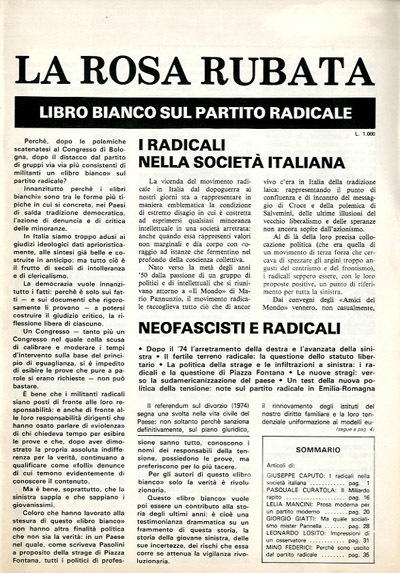 La Rosa rubata. Libro bianco sul Partito radicale.