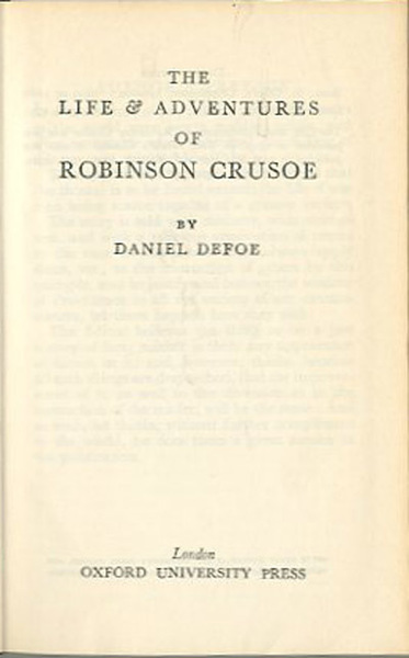 The life and adventures of Robinson Crusoe.