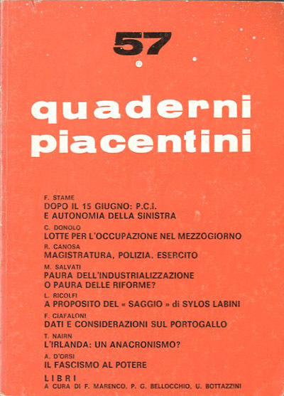 Quaderni piacentini. A. 14, n. 57, novembre 1975.