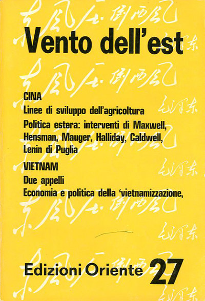 Vento dell'est: rivista trimestrale. A. 7, n. 27 (settembre 1972).