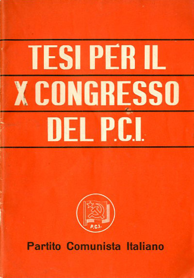 Tesi per il X congresso del PCI. 1962?