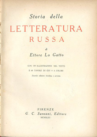 Storia della letteratura russa.