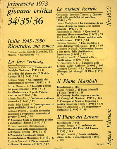 Giovane critica, numero 34/35 primavera 1973.