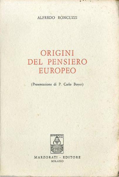 Origini del pensiero europeo.