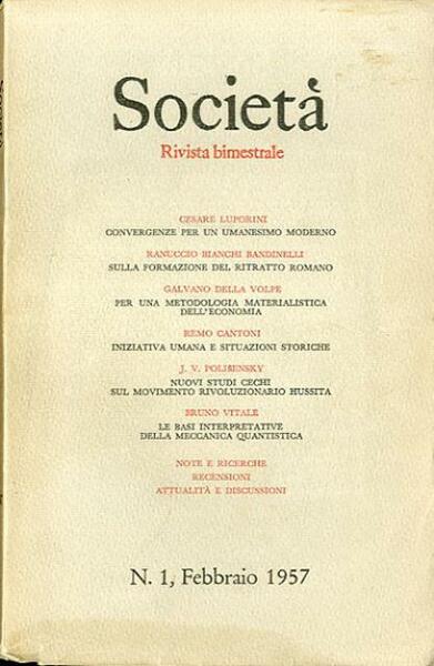 Società, rivista bimestrale, n. 1 (febbraio 1957).