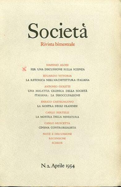 Società, rivista bimestrale, n. 2 (aprile 1954).