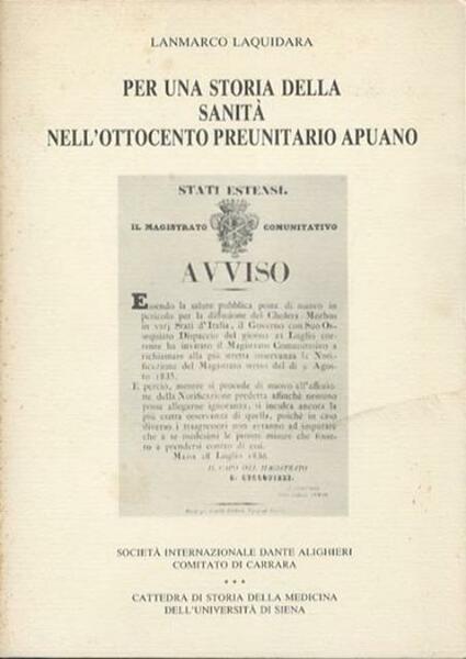 Per una storia della sanità nell'Ottocento preunitario apuano.