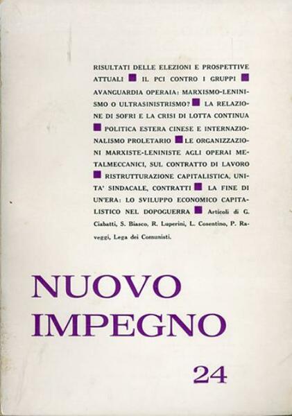 Nuovo impegno, rivista trimestrale, a. 7, n. 24 (mag. 1972).