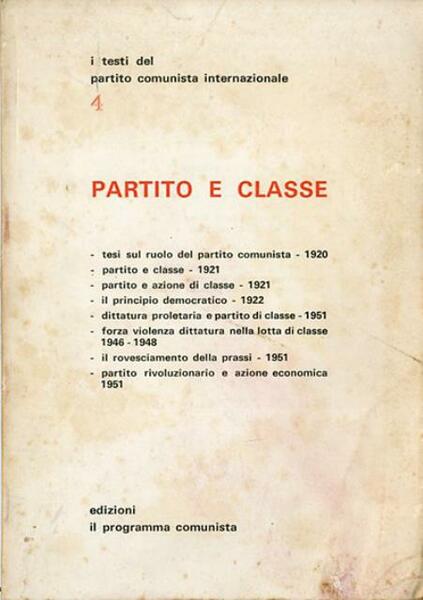 Partito e classe.