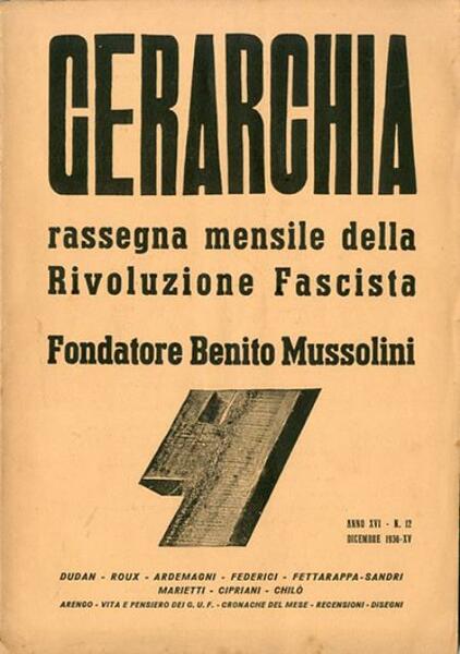 Gerarchia, a. XVI, n. 12 (dicembre 1936). Rassegna mensile della …