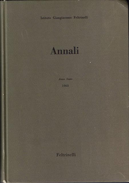 Annali. Anno Sesto 1963.