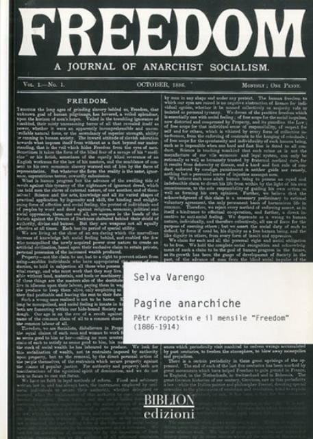 Pagine anarchiche. Pëtr Kropotkin e il mensile "Freedom"1886-1914.