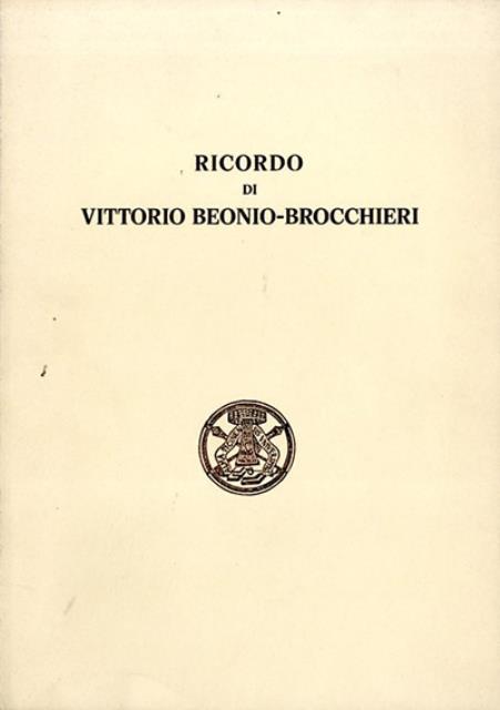 Ricordo di Vittorio Beonio-Brocchieri.