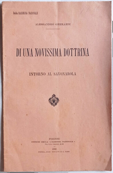 Di una novissima dottrina intorno al Savonarola.