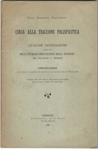 Circa alla trazione polispastica. Qualche facilitazione nell'uso della puleggia duplicatrice …