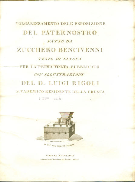 Volgarizzamento dell'Esposizione del Paternostro. Testo di lingua per la prima …