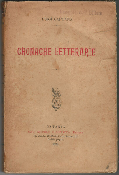 Cronache letterarie.