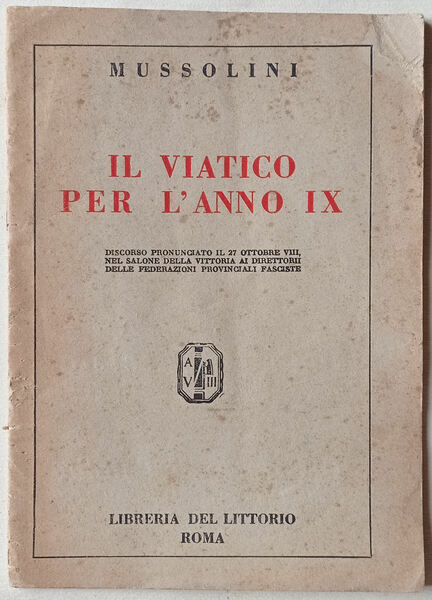 Il viatico per l'anno IX.