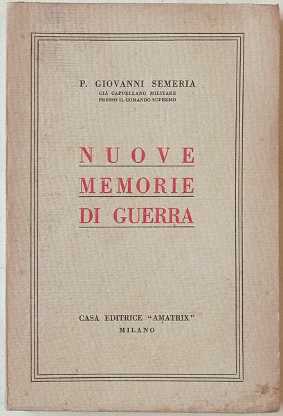 Nuove memorie di guerra.