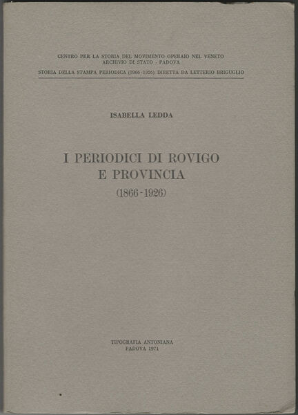 I periodici di Rovigo e provincia (1866-1926).