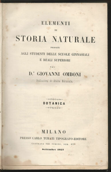 Elementi di storia naturale proposti agli studenti delle scuole ginnasiali …