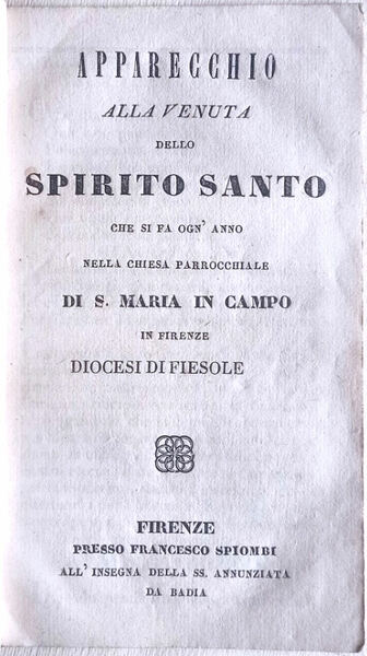 Apparecchio alla venuta dello Spirito Santo che si fa ogn'anno …