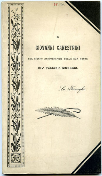 A Giovanni Canestrini nel giorno anniversario della sua morte. XIV …