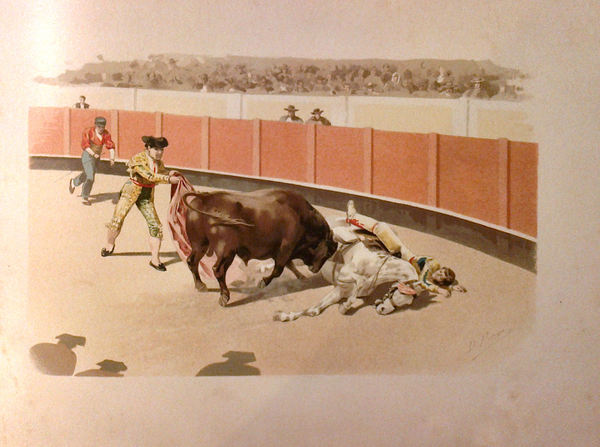 A los toros. Album compuesto de 28 acuarelas originales del …