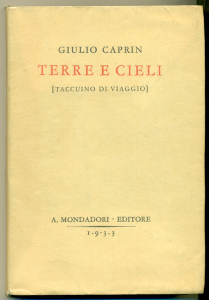 Terre e cieli [Taccuino di viaggio].