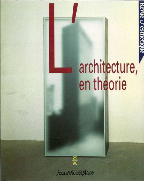 REVUE D'ESTHÉTIQUE. 29-1996.