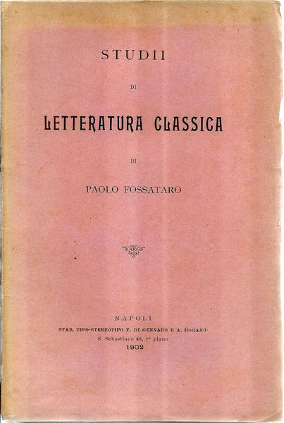 Studii di letteratura classica.