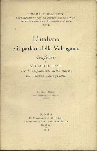 L'italiano e il parlare della Valsugana. Confronti per l'insegnamento della …