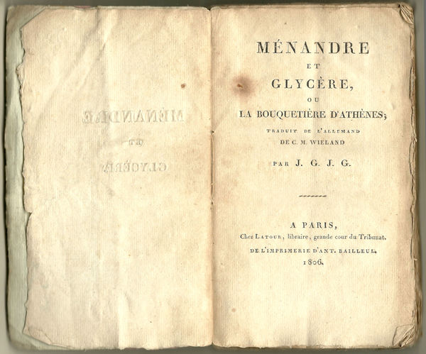 Ménandre et Glycère, ou la bouquetière d'Athènes.