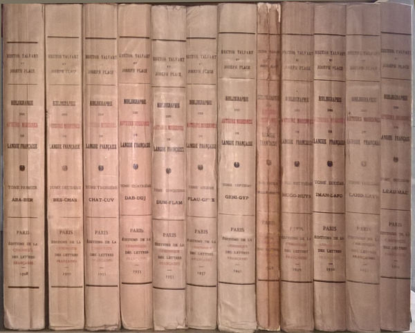 Bibliographie des Auteurs Modernes de Langue Française (1801-1953).
