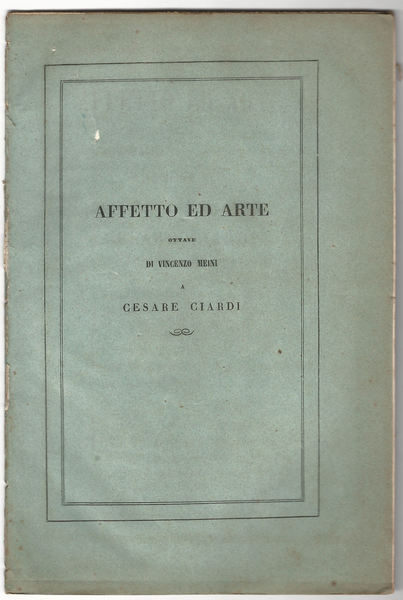 Affetto ed arte. Ottave a Cesare Ciardi.