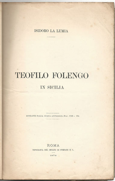 Teofilo Folengo in Sicilia.