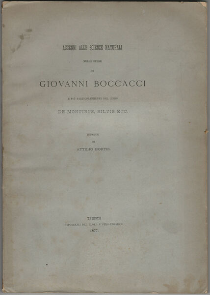 Accenni alle scienze naturali nelle opere di Giovanni Boccacci e …