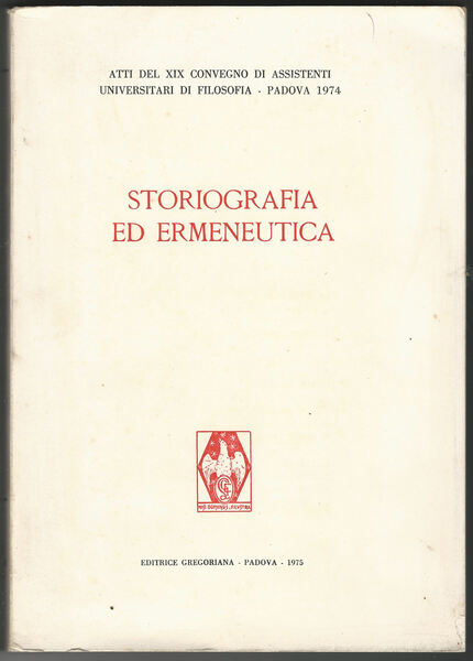 Storiografia ed ermeneutica.